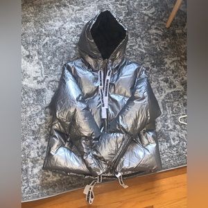 Silver puffy jacket size 2-4